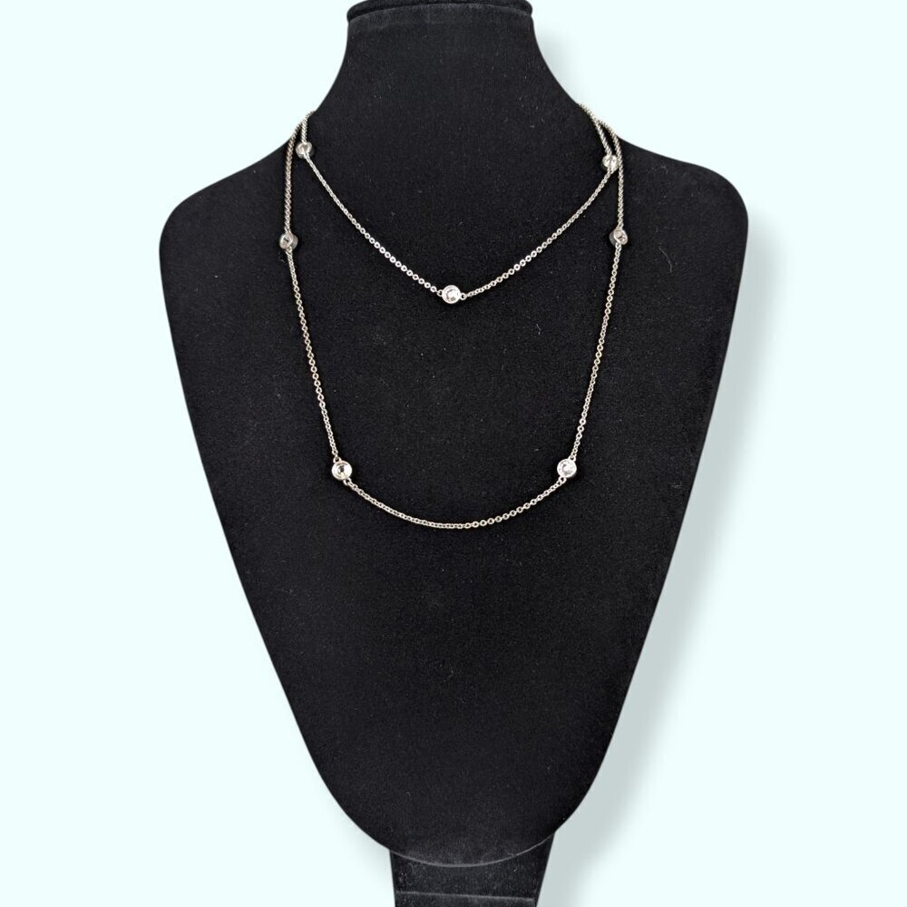 Premier Designs Long Rhinestone Chain Necklace - Picture 2 of 5